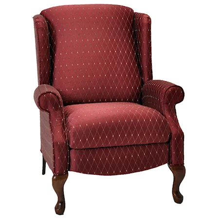 Sophie Traditional Wing Recliner with Cabriole Legs